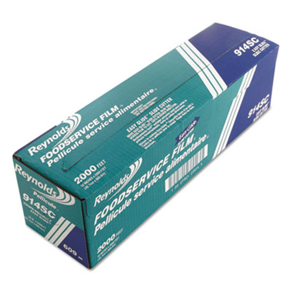 Pvc Food Wrap Film Roll In Easy Glide Cutter Box, 18" x 2,000 Ft