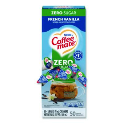 Liquid Coffee Creamer, Zero Sugar French Vanilla, 0.38 Oz Mini Cups, 50/Box