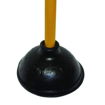Plunger, 20" Wood Handle, 6" Dia, Black
