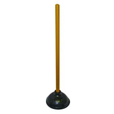 Plunger, 20" Wood Handle, 6" Dia, Black