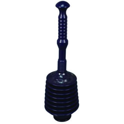 Deluxe Professional Plunger, 11.2" Plastic Handle, 6" Dia, Black, 6/Carton