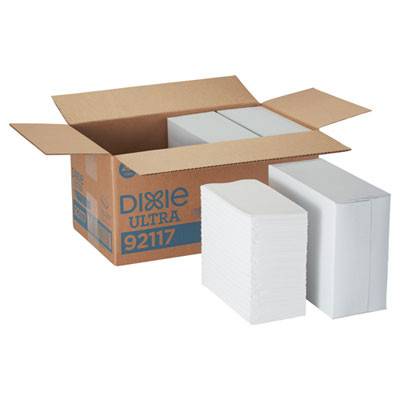 1/8-Fold Linen-Replacement Dinner Napkins, 2-Ply, 17 x 17, White