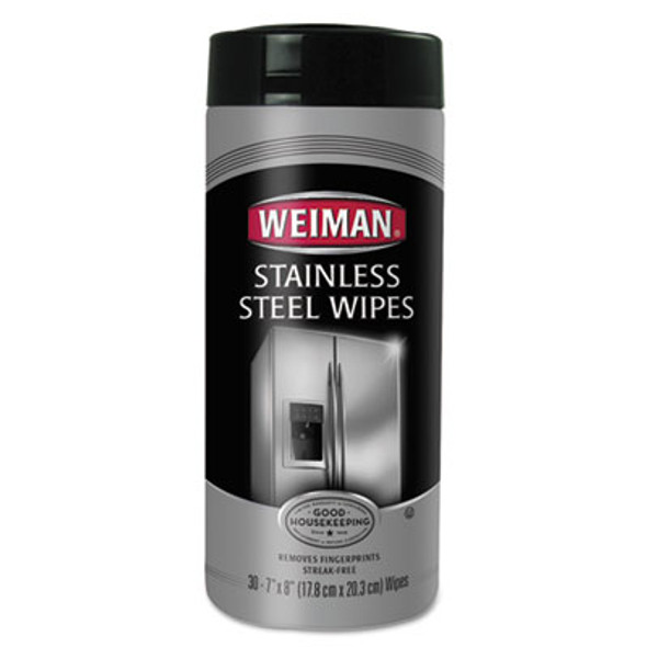 Stainless Steel Wipes, 1-Ply, 7 x 8, White, 30/Canister, 4 Canisters/Carton