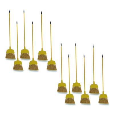 Poly Bristle Angler Broom, 53" Length, Yellow, 12/Carton