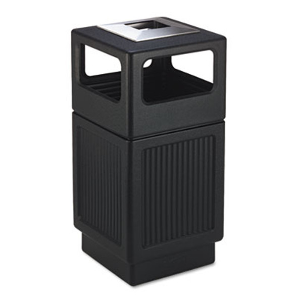 Canmeleon Recessed Panel Receptacles, 38 Gal, Polyethylene, Black
