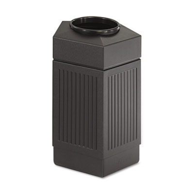 Canmeleon Indoor/Outdoor Pentagon Receptacle, 30 Gal, Polyethylene, Black
