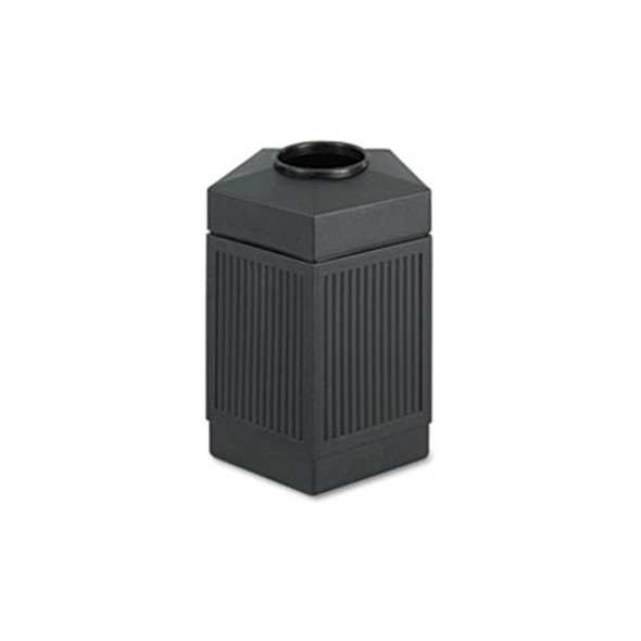 Canmeleon Indoor/Outdoor Pentagon Receptacle, 45 Gal, Polyethylene, Black