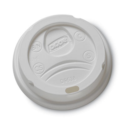 Drink-Thru Lid, Fits 8 Oz Hot Cups, Plastic, White, 1,000/Carton