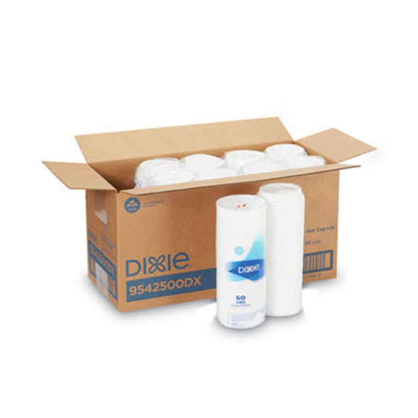 Dome Lid, Fits 10 Oz To 16 Oz Perfectouch Hot Cups/12 Oz To 20 Oz Wisesize Hot Cups, Plastic, White, 500/Carton