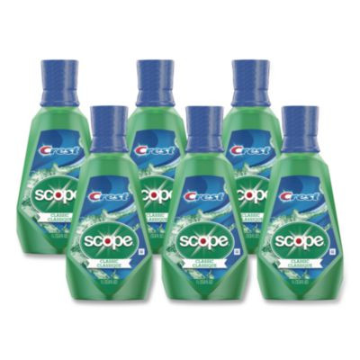 Plus Scope Mouth Rinse, Classic Mint Flavor, 1 L Bottle, 6/Carton