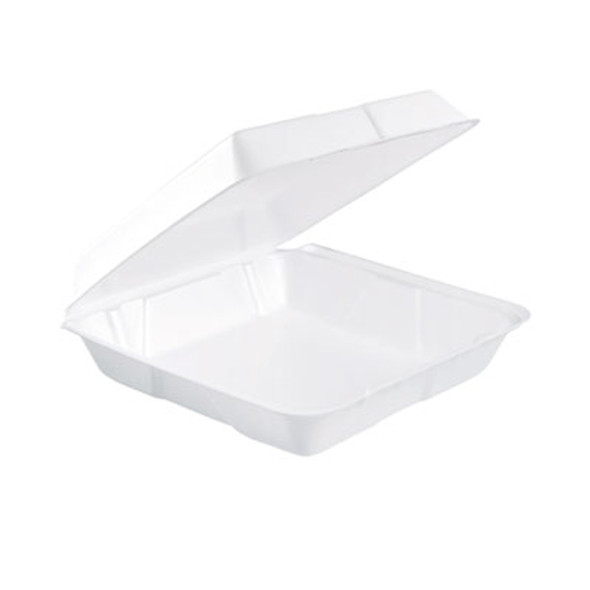 Foam Hinged Lid Containers, 9.25 X 9.5 X 3, 200/Carton