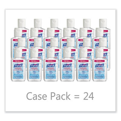 Advanced Hand Sanitizer Refreshing Gel, 2 Oz, Flip-Cap Bottle, Clean Scent, 24/Carton