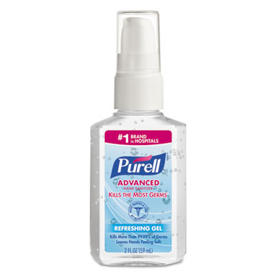 Advanced Hand Sanitizer Refreshing Gel, 2 Oz Pump Bottle, Refreshing Scent, 24/Carton