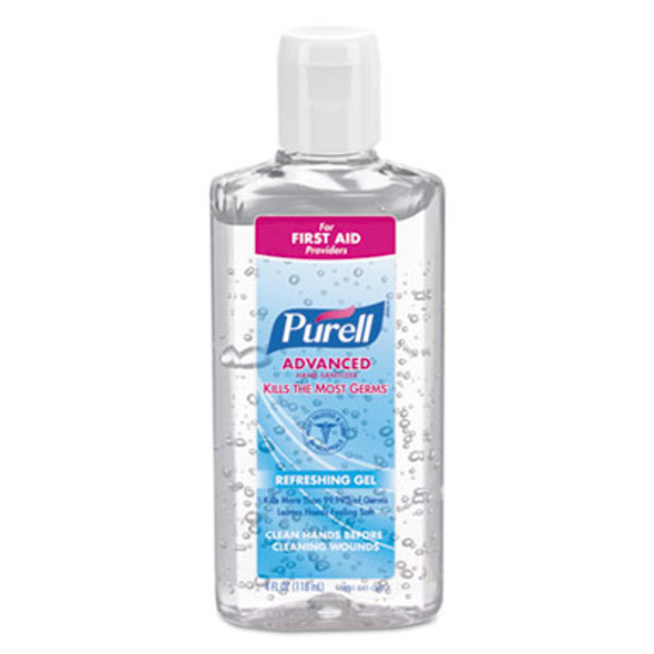 Advanced Hand Sanitizer Refreshing Gel, 4 Oz Flip-Cap Bottle, Clean Scent, 24/Carton