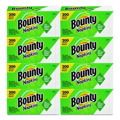 Quilted Napkins, 1-Ply, 12.1 x 12, White, 200/Pack, 8 Packs/Carton