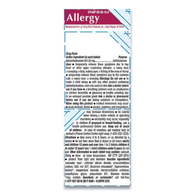Allergy Relief Tablets, Refill Pack, Two Tablets/Packet, 50 Packets/Box