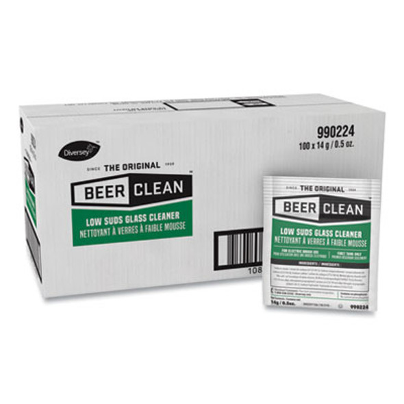 Beer Clean Glass Cleaner, Powder, 0.5 Oz Packet, 100/Carton