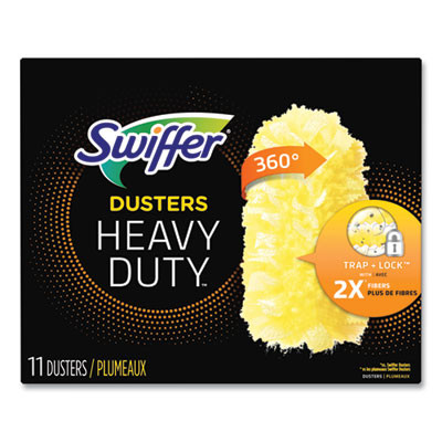 Heavy Duty Dusters Refill, Dust Lock Fiber, Yellow, 33/Carton
