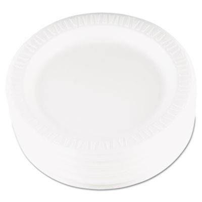 Quiet Classic Laminated Foam Dinnerware, Plate, 9" Dia, White, 500/Carton