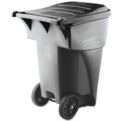 Brute Roll-Out Heavy-Duty Container, 95 Gal, Polyethylene, Gray