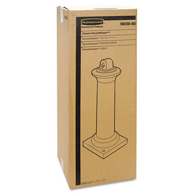 Groundskeeper Tuscan Receptacle, 22.05 Gal, 13 Dia x 38.38h, Black