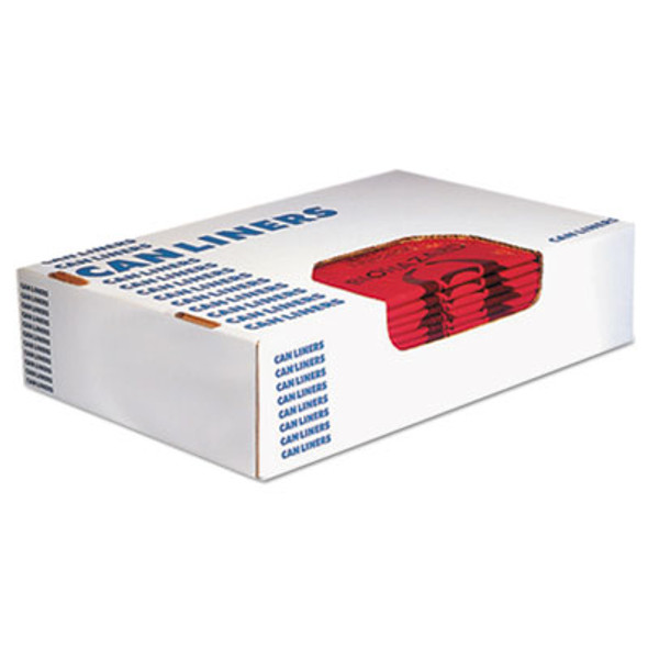 Healthcare Biohazard Printed Can Liners, Biohazard Infectious Waste, 10 Gal, 1.3 Mil, 24" x 23", Red, Flat Pack, 500/Carton