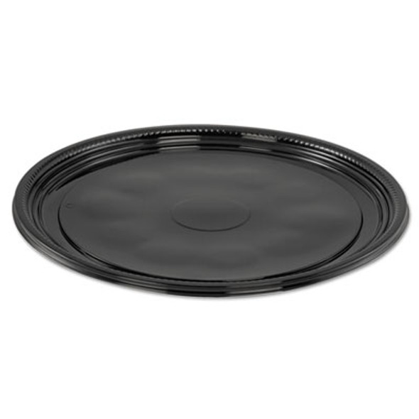 Caterline Casuals Thermoformed Platters, 12" Diameter, Black. Plastic, 25/Carton