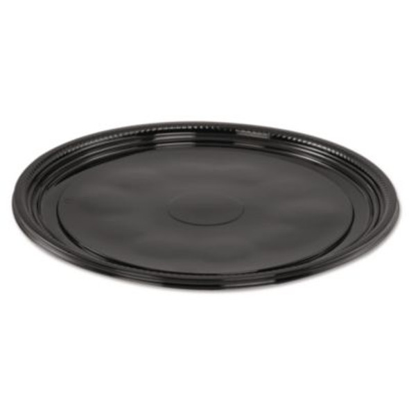Caterline Casuals Thermoformed Platters, 12" Diameter, Black. Plastic, 25/Carton