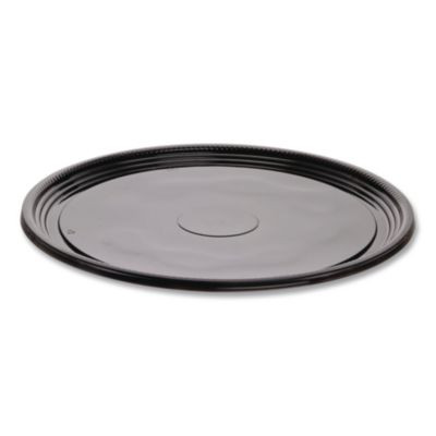 Caterline Casuals Thermoformed Platters, 16" Diameter, Black, Plastic, 25/Carton