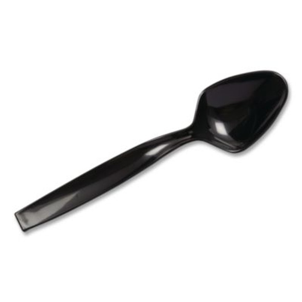 Caterline Plastic Serving Spoons, 9", Black, 144/Carton