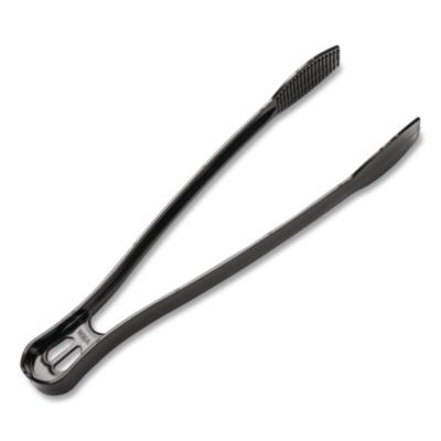Caterline Tongs, Plastic, 9", Black, 48/Carton