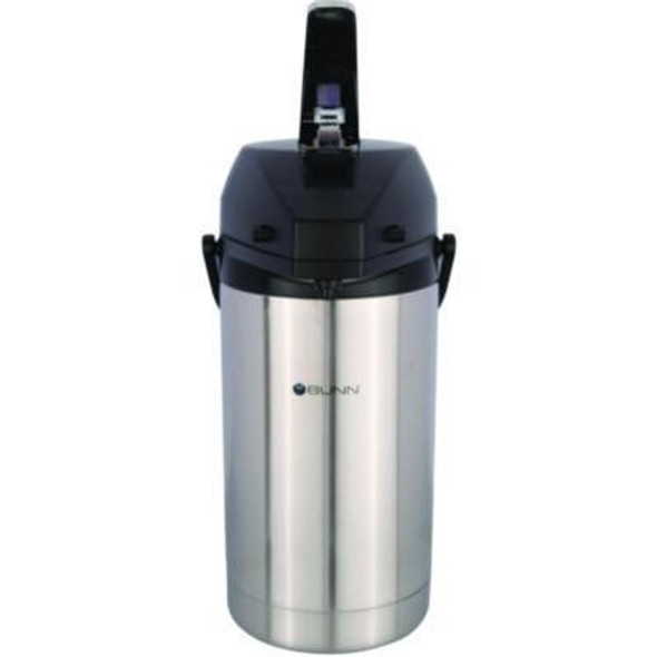 Lever Action Airpot, 101 Oz, Stainless Steel/Black
