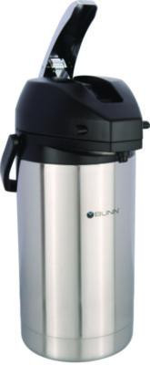 Lever Action Airpot, 101 Oz, Stainless Steel/Black