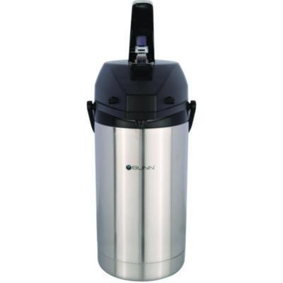 Lever Action Airpot, 101 Oz, Stainless Steel/Black