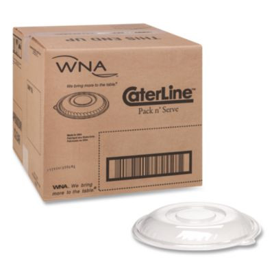 Caterline Pack n' Serve Plastic Lids, Dome Lid, 12" Diameter x 1.5" h, Clear, 25/Carton