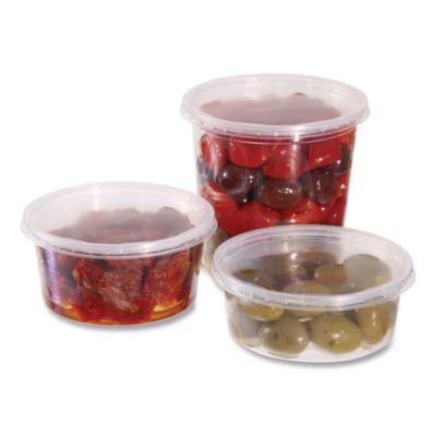 Deli Containers, 8 Oz, Clear, Plastic, 50/Pack, 10 Pack/Carton