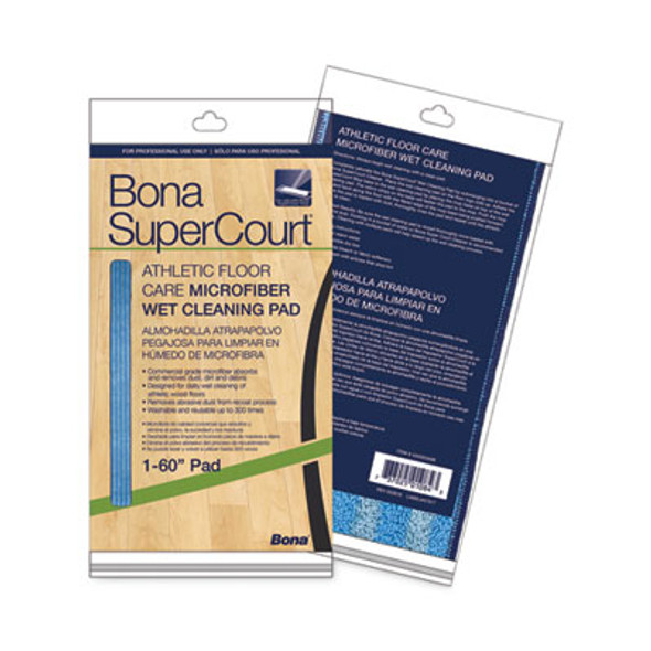 Supercourt Athletic Floor Care Microfiber Wet Tacking Pad, 60", Light/Dark Blue