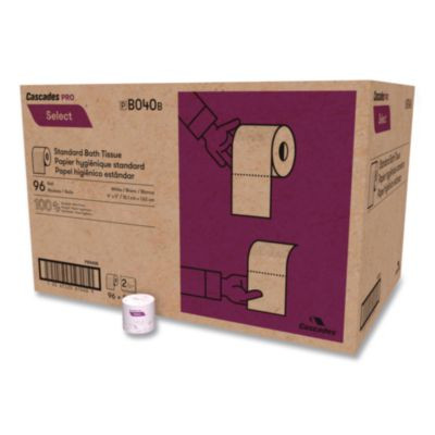 Select Standard Bath Tissue, Septic Safe, 2-Ply, White, 4 x 3.19, 500 Sheets/Roll, 96 Rolls/Carton