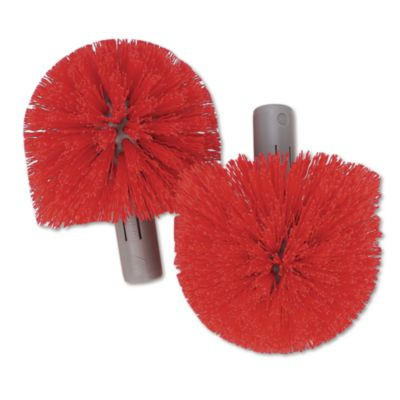 Replacement Heads For Ergo Toilet-Bowl-Brush System, Red, 2/Pack