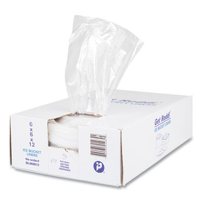 Ice Bucket Liner Bags, 96 Oz, 6" x 6" x 12", Clear, 1,000/Carton
