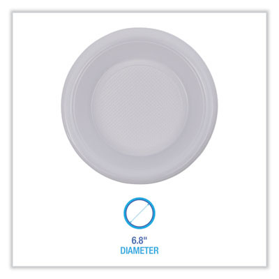 Hi-Impact Plastic Dinnerware, Bowl, 10 Oz To 12 Oz, White, 1,000/Carton