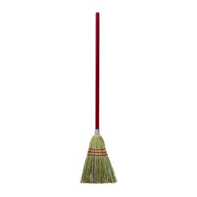 Corn/Fiber Brooms, Corn/Synthetic Fiber Bristles, 36" Overall Length, Gray/Natural, 12/Carton