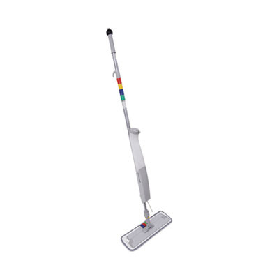 Bucketless Microfiber Mop System, 5 X 18 Blue Microfiber Head, 59" Gray Aluminum/Polypropylene Handle