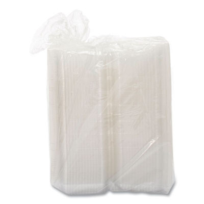 Staylock Clear Hinged Lid Containers, 6 x 7 x 2.1, Clear, Plastic, 125/Packs, 2 Packs/Carton