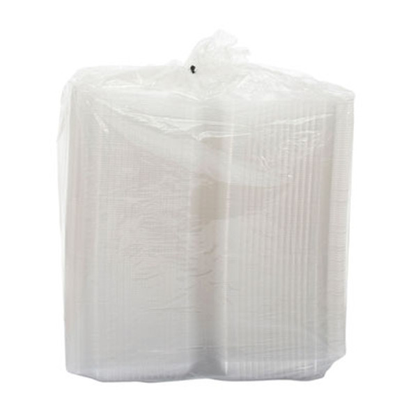 Staylock Clear Hinged Lid Containers, 9.4 x 6.8 x 2.1, Clear, Plastic, 250/Carton