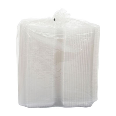 Staylock Clear Hinged Lid Containers, 9.4 x 6.8 x 2.1, Clear, Plastic, 250/Carton