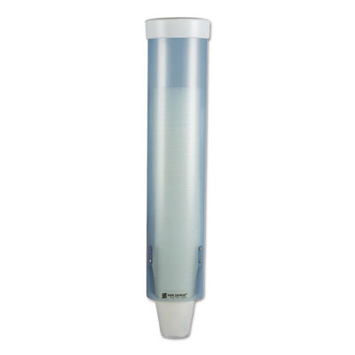 Adjustable Water Cup Dispenser With Removable Cap, For 4 Oz To 10 Oz Cups, Frosted Blue