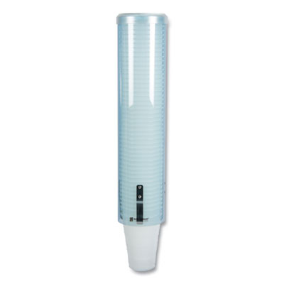 Large Pull-Type Water Cup Dispenser, For 12 Oz Cups, Translucent Blue