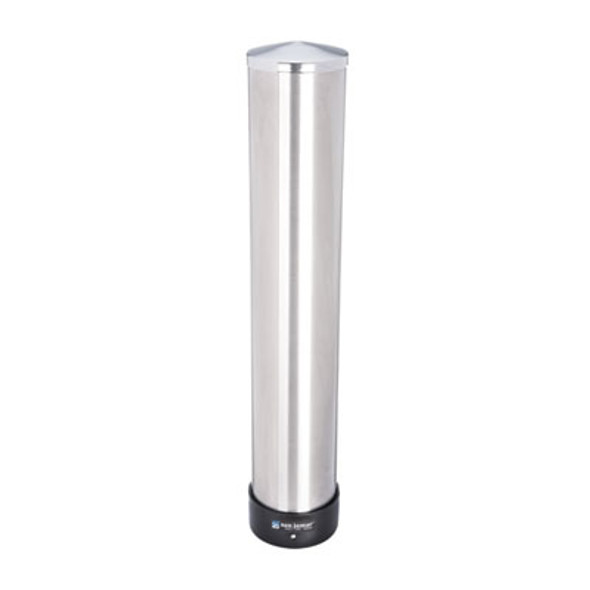 Large Water Cup Dispenser With Removable Cap, For 12 Oz To 24 Oz Cups, Stainless Steel