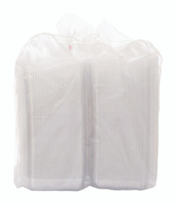 Staylock Clear Hinged Lid Containers, 7.8 x 8.3 x 3, Clear, Plastic, 125/Bag, 2 Bags/Carton